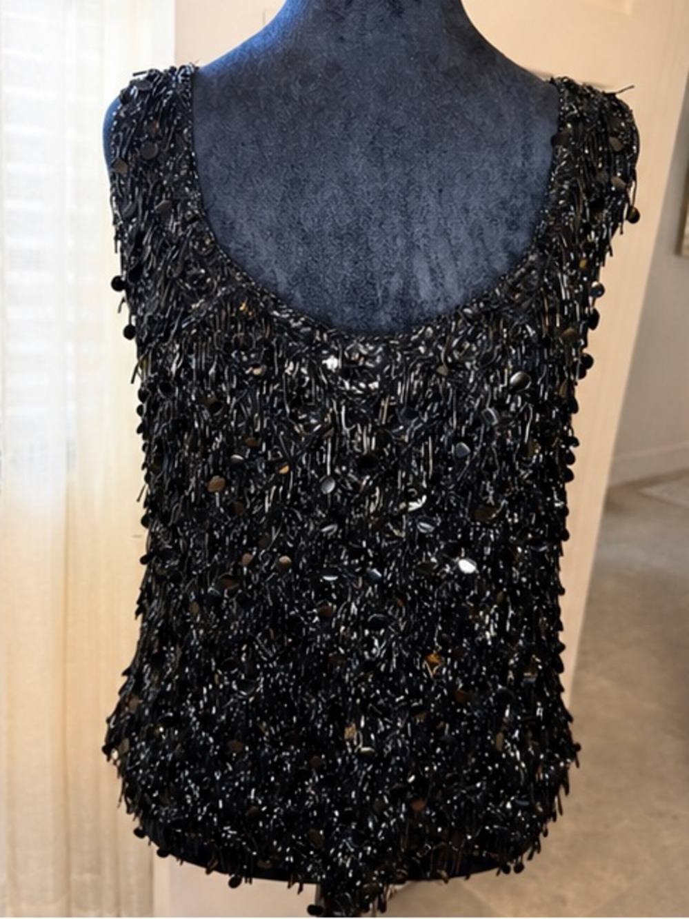 Vintage Lola black beaded top ✨ 1960s Hong Kong fully embellished ✨rare